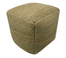 Hand Woven Natural Brown Geometrical Textured Jute Pouf