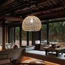 Hand woven rattan pendant light modern living room chandelier