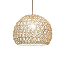 Hand woven rattan pendant light modern living room chandelier