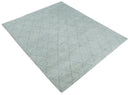 Hand Woven Silver and Gray 8x10 Trellis Moroccan Rug Made with Fine Wool | TRDCP105810