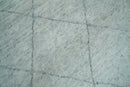 Hand Woven Silver and Gray 8x10 Trellis Moroccan Rug Made with Fine Wool | TRDCP105810