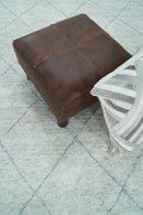 Hand Woven Silver and Gray 8x10 Trellis Moroccan Rug Made with Fine Wool | TRDCP105810