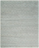 Hand Woven Silver and Gray 8x10 Trellis Moroccan Rug Made with Fine Wool | TRDCP79810