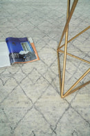 Hand Woven Silver and Gray 8x10 Trellis Moroccan Rug Made with Fine Wool | TRDCP79810