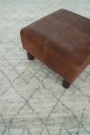 Hand Woven Silver and Gray 8x10 Trellis Moroccan Rug Made with Fine Wool | TRDCP79810