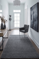 Hand Woven Solid Gray Blended Wool Area Rug