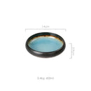 Handcrafted blue & gold ceramic sushi plate dining room tableware