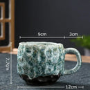 Handcrafted blue & red hammer pattern ceramic mug set dining room