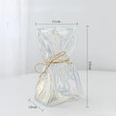 Handcrafted clear glass folded road vase set for living room decor