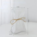 Handcrafted clear glass folded road vase set for living room decor