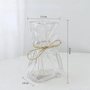 Handcrafted clear glass folded road vase set for living room decor