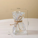 Handcrafted clear glass folded road vase set for living room decor