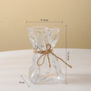 Handcrafted clear glass folded road vase set for living room decor
