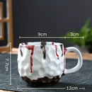 Handcrafted earthy hammer pattern porcelain mugs kitchen set of 2