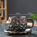 Handcrafted earthy hammer pattern porcelain mugs kitchen set of 2