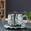 Handcrafted earthy hammer pattern porcelain mugs kitchen set of 2