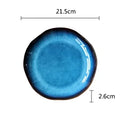 Handcrafted gradient deep blue ceramic dessert plate set dining room