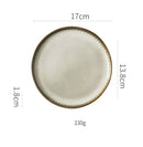 Handcrafted ridge sage & cream ceramic dessert plate dining room