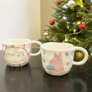 Handcrafted white ceramic bear mug kitchen coffee cup
