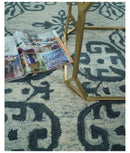 Modern Blue And Beige Hand-Tufted Wool Area Rug