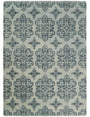 Modern Blue And Beige Hand-Tufted Wool Area Rug