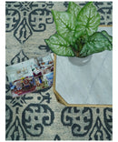 Modern Blue And Beige Hand-Tufted Wool Area Rug