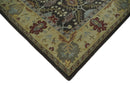 Handmade 5x8 and 9x12 Classic Vintage Design Charcoal and Beige wool Area Rug | TRDCP120