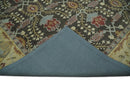 Handmade 5x8 and 9x12 Classic Vintage Design Charcoal and Beige wool Area Rug | TRDCP120