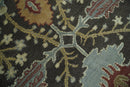 Handmade 5x8 and 9x12 Classic Vintage Design Charcoal and Beige wool Area Rug | TRDCP120