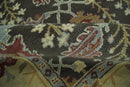 Handmade 5x8 and 9x12 Classic Vintage Design Charcoal and Beige wool Area Rug | TRDCP120
