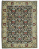 Handmade 5x8 and 9x12 Classic Vintage Design Charcoal and Beige wool Area Rug | TRDCP120