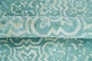 Hand Loom 5x8 Modern Style Teal Wool Blend Area Rug