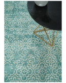 Hand Loom 5x8 Modern Style Teal Wool Blend Area Rug