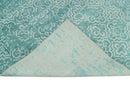 Hand Loom 5x8 Modern Style Teal Wool Blend Area Rug