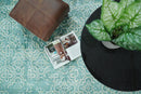 Hand Loom 5x8 Modern Style Teal Wool Blend Area Rug