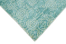 Hand Loom 5x8 Modern Style Teal Wool Blend Area Rug
