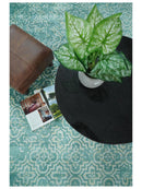 Hand Loom 5x8 Modern Style Teal Wool Blend Area Rug