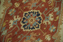 Handmade 5x8 Rust and Blue Heriz Serapi made with fine wool | SRP03B