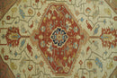 Handmade 5x8 Rust and Blue Heriz Serapi made with fine wool | SRP03B