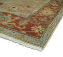 Handmade 5x8 Rust and Blue Heriz Serapi made with fine wool | SRP03B