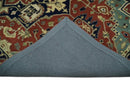 Handmade 5x8 Rust and Blue made with fine wool Area Rug |  TRDCP11658