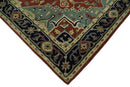 Handmade 5x8 Rust and Blue made with fine wool Area Rug |  TRDCP11658