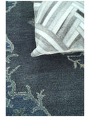Handmade 5x8 Traditional design Rug made with Blue and Silver fine wool |  TRDCP11958