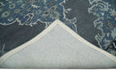 Handmade 5x8 Traditional design Rug made with Blue and Silver fine wool |  TRDCP11958