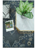 Handmade 5x8 Traditional design Rug made with Blue and Silver fine wool |  TRDCP11958