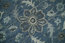 Handmade 5x8 Traditional design Rug made with Blue and Silver fine wool |  TRDCP11958