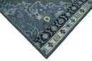 Handmade 5x8 Traditional design Rug made with Blue and Silver fine wool |  TRDCP11958