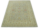 Handmade 8x10 Beige and Blue made with fine wool Area Rug |  TRDCP125810