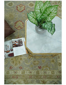 Handmade 8x10 Beige and Blue made with fine wool Area Rug |  TRDCP125810