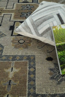 Vintage Distressed Hand Knotted Traditional Heriz Camel Custom Made wool Area Rug